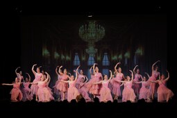 Moderne Ballettaufführung mit den Tänzerinnen in Leder